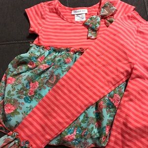 2 piece floral and stripe outfit